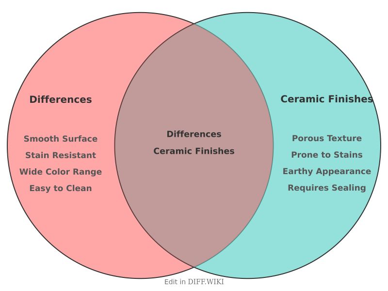 Venn diagram for Differences between types-of-ceramic-backsplash-finishes